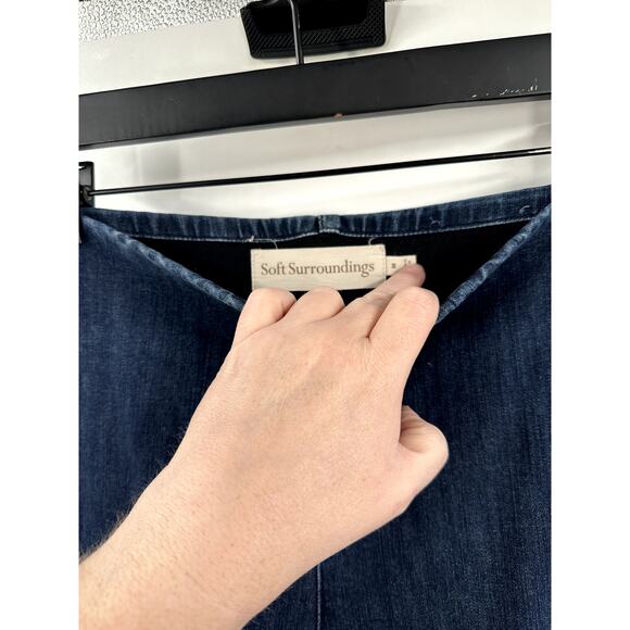 Soft Surroundings Women's Dark Wash Pull On High Rise Stretch Denim Size Medium - Picture 5 of 8